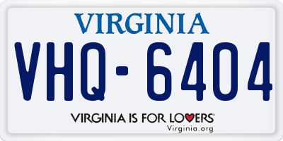 VA license plate VHQ6404