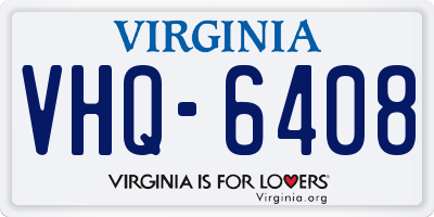 VA license plate VHQ6408