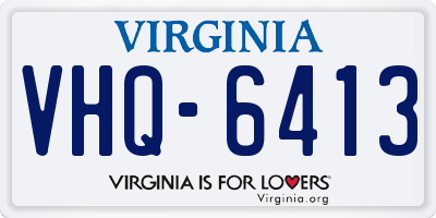 VA license plate VHQ6413