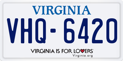 VA license plate VHQ6420