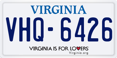 VA license plate VHQ6426