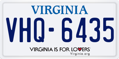 VA license plate VHQ6435