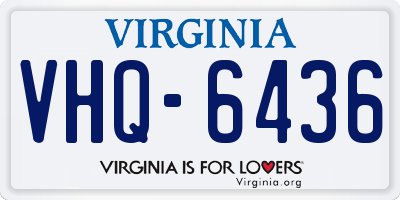 VA license plate VHQ6436