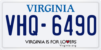 VA license plate VHQ6490