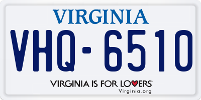 VA license plate VHQ6510