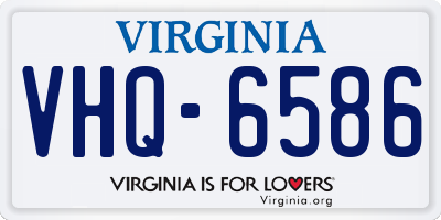 VA license plate VHQ6586