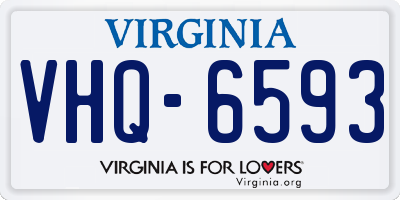 VA license plate VHQ6593