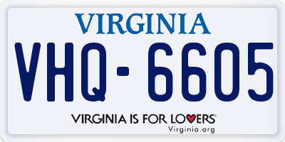 VA license plate VHQ6605