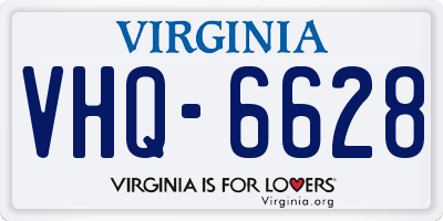 VA license plate VHQ6628