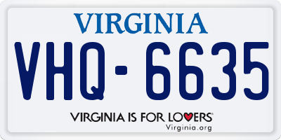 VA license plate VHQ6635