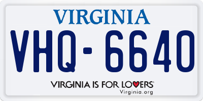 VA license plate VHQ6640