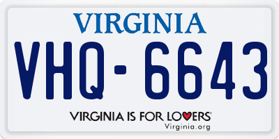 VA license plate VHQ6643