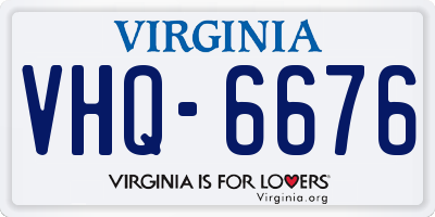 VA license plate VHQ6676