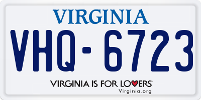 VA license plate VHQ6723