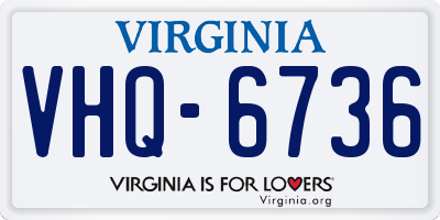 VA license plate VHQ6736