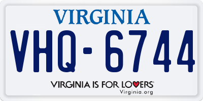 VA license plate VHQ6744
