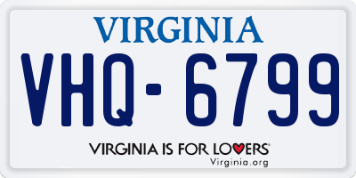 VA license plate VHQ6799