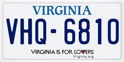 VA license plate VHQ6810