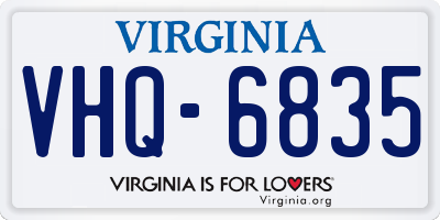VA license plate VHQ6835