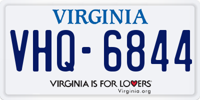VA license plate VHQ6844