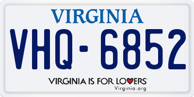VA license plate VHQ6852