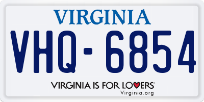 VA license plate VHQ6854