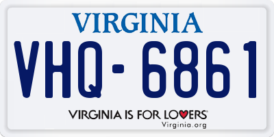 VA license plate VHQ6861