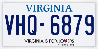 VA license plate VHQ6879