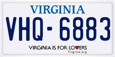 VA license plate VHQ6883