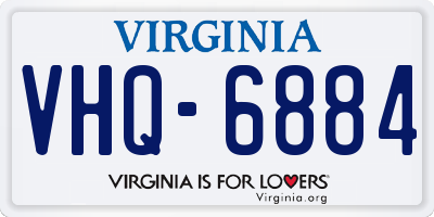 VA license plate VHQ6884