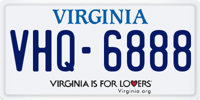 VA license plate VHQ6888