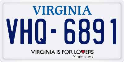 VA license plate VHQ6891