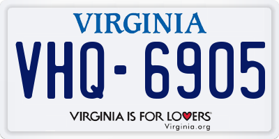 VA license plate VHQ6905