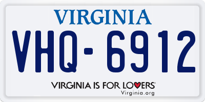VA license plate VHQ6912