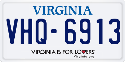 VA license plate VHQ6913