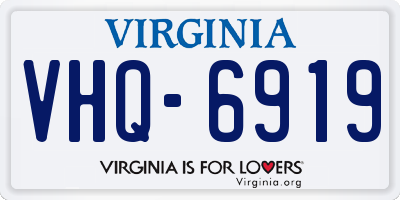 VA license plate VHQ6919