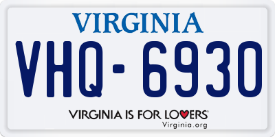 VA license plate VHQ6930