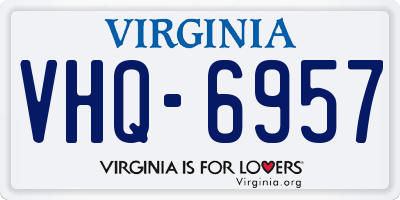 VA license plate VHQ6957