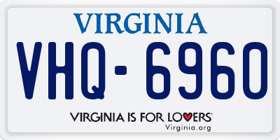 VA license plate VHQ6960