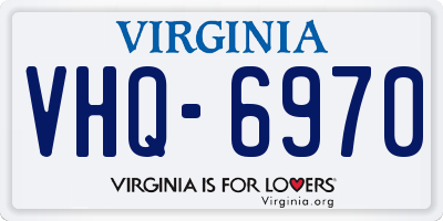 VA license plate VHQ6970