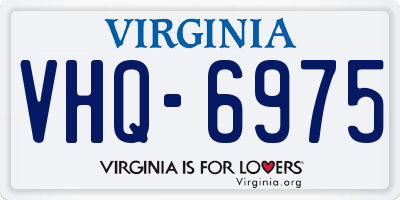 VA license plate VHQ6975