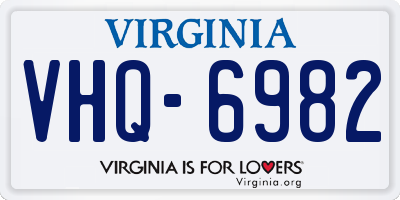 VA license plate VHQ6982