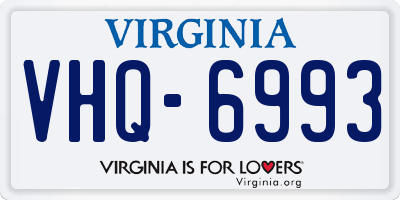 VA license plate VHQ6993