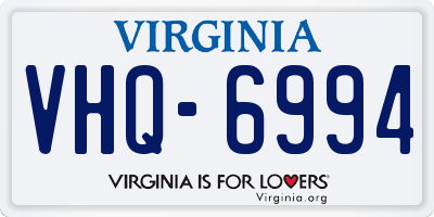 VA license plate VHQ6994