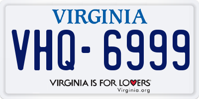 VA license plate VHQ6999