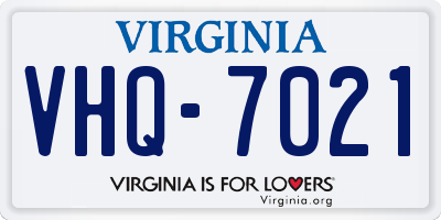 VA license plate VHQ7021