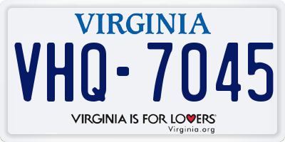 VA license plate VHQ7045