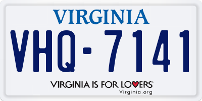 VA license plate VHQ7141