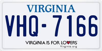 VA license plate VHQ7166