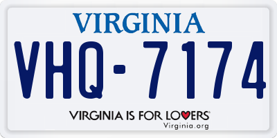 VA license plate VHQ7174